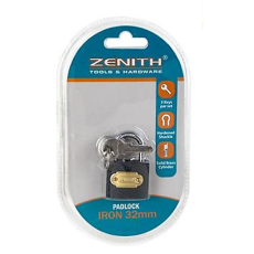 Zenith 32mm Iron Padlock, with 3 Keys  